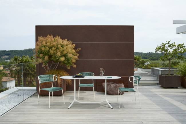 Кресло плетеное Lisa Filo лен, ментоловый 560х600х780 мм