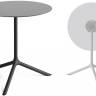 Стол ламинированный обеденный складной Tripe Maxi Folding черный, светло-серый Ø800х740 мм