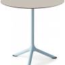 Стол ламинированный обеденный складной Tripe Folding голубой, тортора Ø700х740 мм
