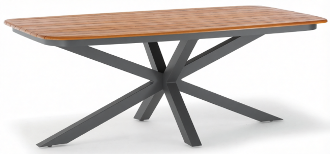 Стол деревянный обеденный Cross антрацит, натуральный 2000х1000х750 мм