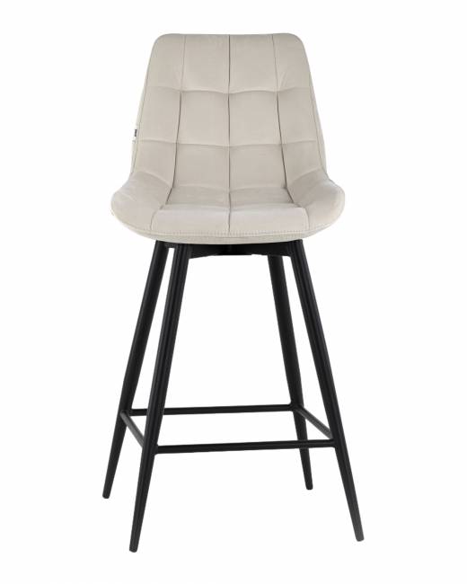 Стул полубарный Флекс с поворотным механизмом велюр бежевый