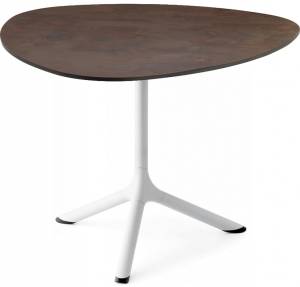 Столик ламинированный кофейный Tripe белый, кортен 640х640х510 мм