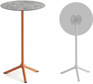 Стол ламинированный барный складной Tripe Folding терракотовый, зернистый Ø600х1100 мм