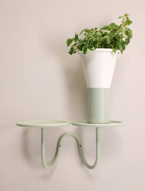 Подставка для цветов настенная Mimosa зеленый шалфей 420х215х230 мм