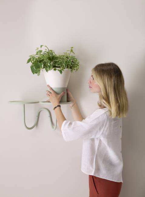 Подставка для цветов настенная Mimosa зеленый шалфей 420х215х230 мм