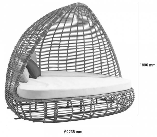 Лаунж-лежак плетеный Modern Ø2235х1800 мм