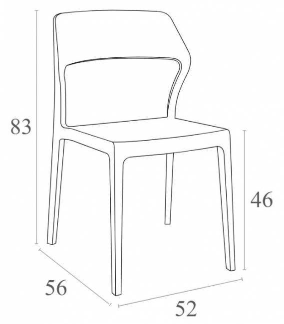 Стул пластиковый Snow красный 520х560х830 мм
