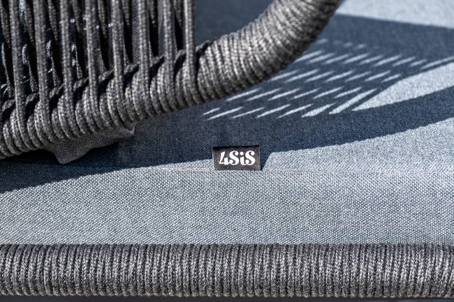 "Милан" лаунж-зона 4-местная плетеная из роупа (веревки), каркас алюминиевый темно-серый, роуп темно-серый "Милан" лаунж-зона 4-местная плетеная из роупа (веревки), каркас алюминиевый темно-серый, роуп темно-серый