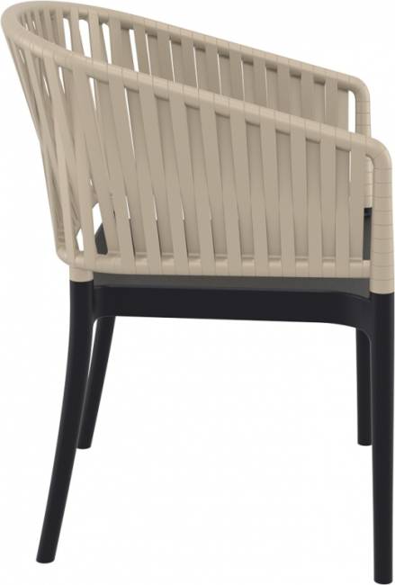 Кресло пластиковое Portofino черный, бежевый 580х580х800 мм Кресло пластиковое Portofino черный, бежевый 580х580х800 мм
