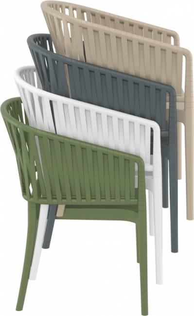 Кресло пластиковое Portofino черный, бежевый 580х580х800 мм Кресло пластиковое Portofino черный, бежевый 580х580х800 мм