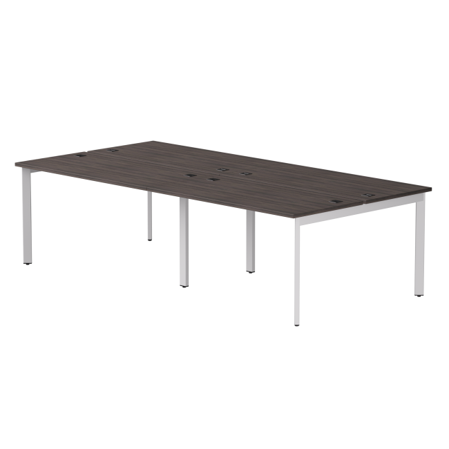 Бенч-система на 4 места Everprof EVO на металлокаркасе 2360х670(1370)x755 опоры 45гр Дуб Пасадена/Белый