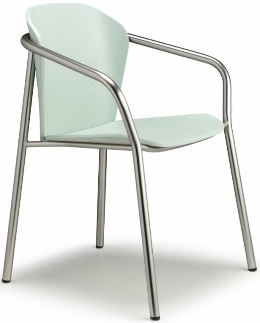 Кресло деревянное Finn Metal Wood матовый никель, бук матовый аквамарин 580х550х780 мм