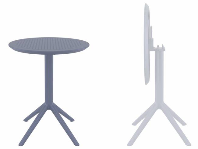 Стол пластиковый складной Sky Folding Table Ø60 темно-серый Ø600х740 мм