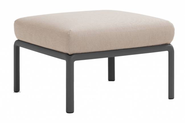 Пуф пластиковый с подушкой Komodo Pouf антрацит, холст 700х700х490 мм Пуф пластиковый с подушкой Komodo Pouf антрацит, холст 700х700х490 мм