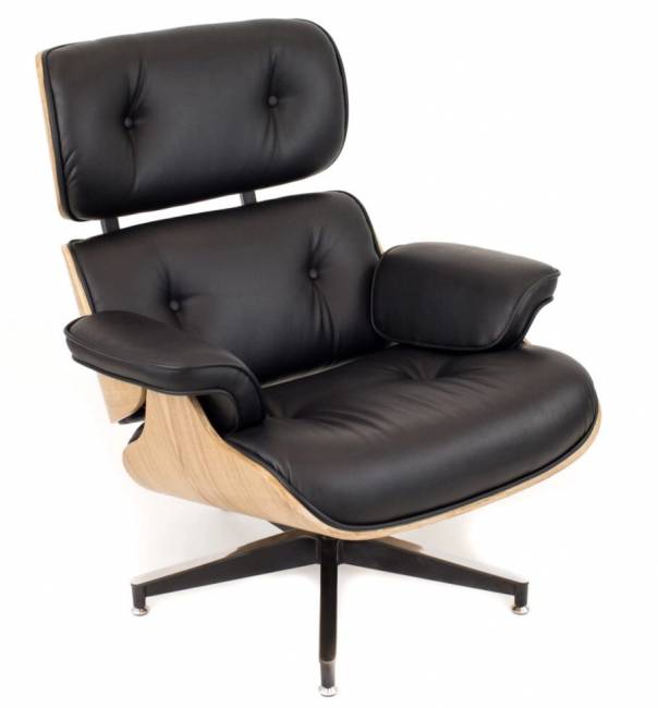 Кресло Relax, натуральная кожа, черный