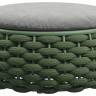 Пуф-столик плетеный с подушкой Pouf зеленый, светло-серый Ø810х305 мм