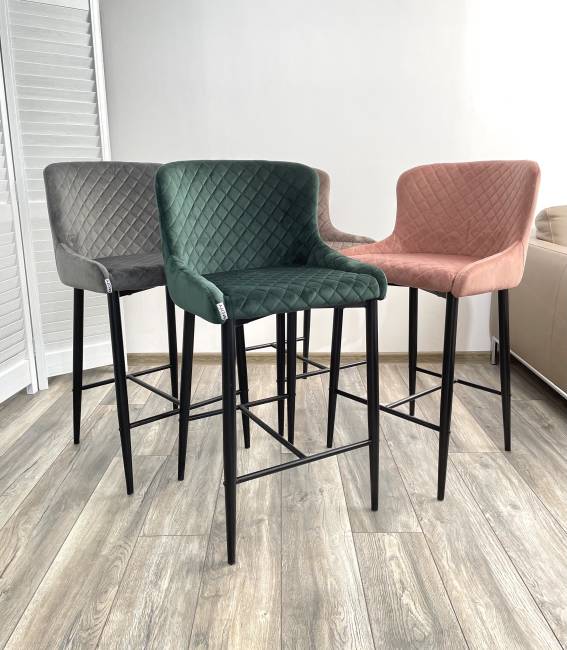 Полубарный стул ARTEMIS BLUVEL-52 PINK (H=65cm), велюр М-City