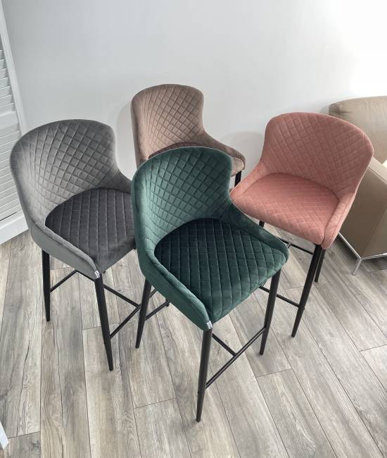 Полубарный стул ARTEMIS BLUVEL-52 PINK (H=65cm), велюр М-City