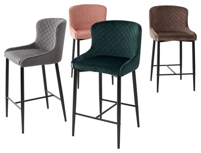 Полубарный стул ARTEMIS BLUVEL-52 PINK (H=65cm), велюр М-City