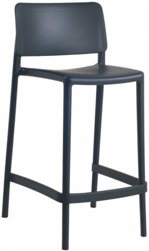 Стул пластиковый полубарный Joy-S Bar 65 антрацит 478х507.5х894 мм