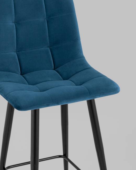 Стул полубарный Джанго велюр синий 2 шт.
