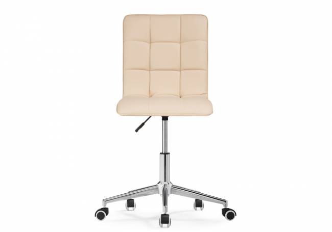 Квадро экокожа бежевая / хром Квадро экокожа бежевая / хром