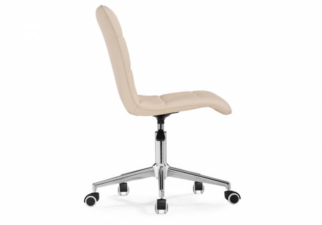 Квадро экокожа бежевая / хром Квадро экокожа бежевая / хром