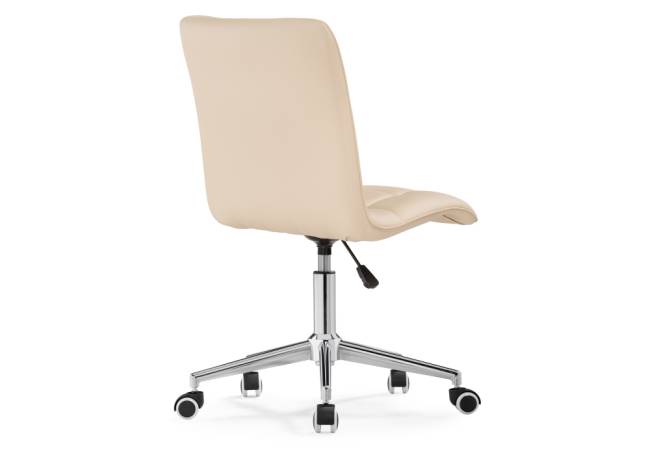 Квадро экокожа бежевая / хром Квадро экокожа бежевая / хром