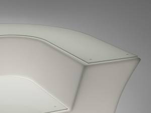 Столешница стеклянная на верх барной стойки Jumbo Corner Top 850х850х6 мм