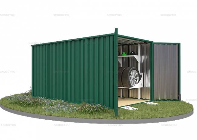 Хозблок SKOGGY секционный с плоской крышей 4 х 2 м, зелёный мох Хозблок SKOGGY секционный с плоской крышей 4 х 2 м, зелёный мох