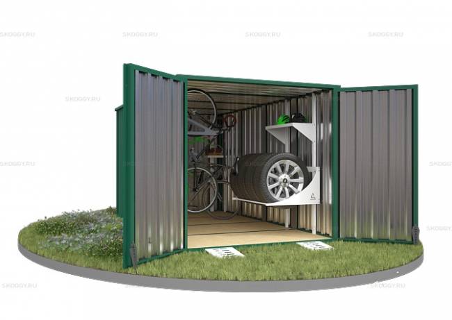 Хозблок SKOGGY секционный с плоской крышей 4 х 2 м, зелёный мох Хозблок SKOGGY секционный с плоской крышей 4 х 2 м, зелёный мох