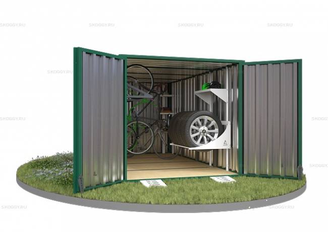 Хозблок SKOGGY секционный с плоской крышей 4 х 2 м, зелёный мох Хозблок SKOGGY секционный с плоской крышей 4 х 2 м, зелёный мох