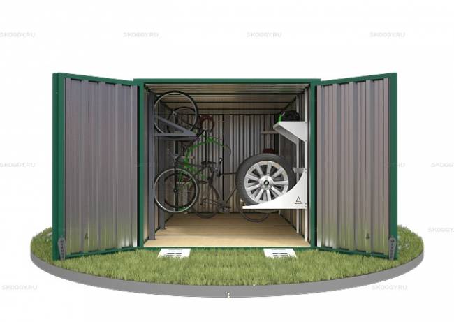 Хозблок SKOGGY секционный с плоской крышей 4 х 2 м, зелёный мох Хозблок SKOGGY секционный с плоской крышей 4 х 2 м, зелёный мох