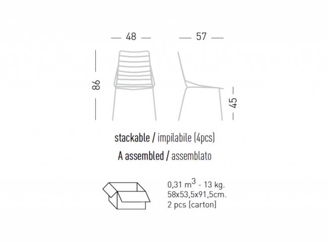 Стул металлический Link серый 480х570х860 мм