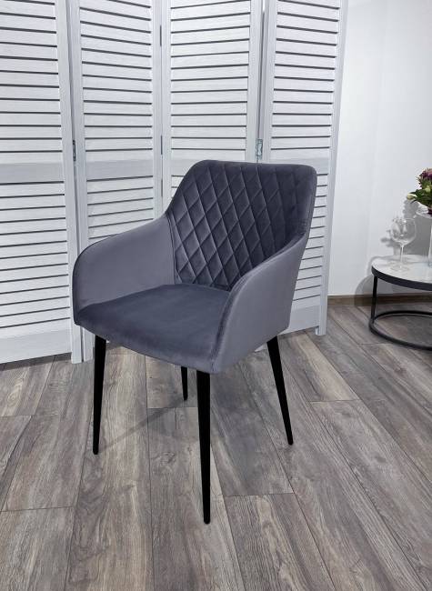 Стул BRANDY-X СЕРЫЙ #27, велюр / черный каркас М-City