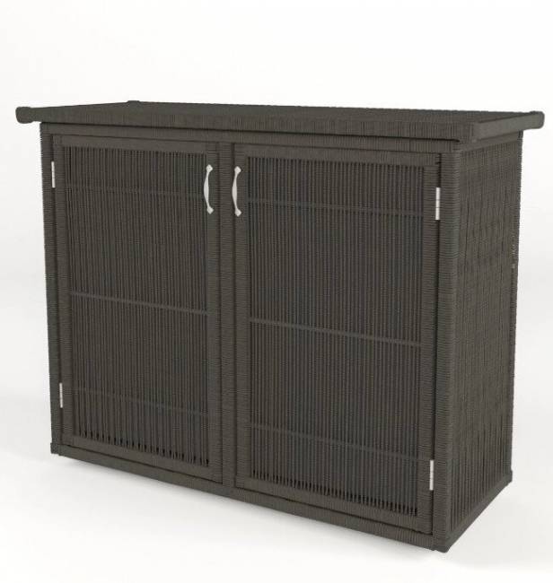 Шкаф  "Канцлер" из искусственного ротанга, 2 двери, коричневый, темно-серый