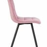 Стул обеденный DOBRIN ALEX SQUARE, черные матовые ножки, розовый велюр (V108-15)