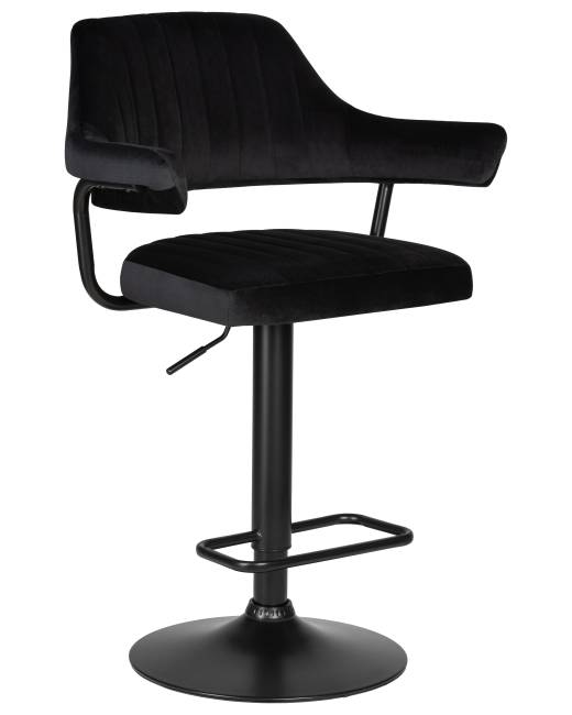 Стул барный DOBRIN CHARLY BLACK, черный велюр (MJ9-101)