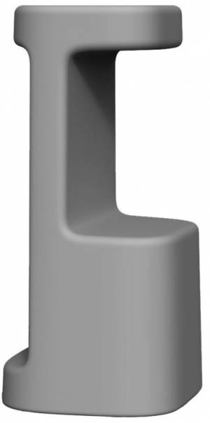 Табурет пластиковый барный Serif серый 385х350х750 мм