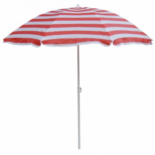 Зонт 2,4м, бело-красная полоска 