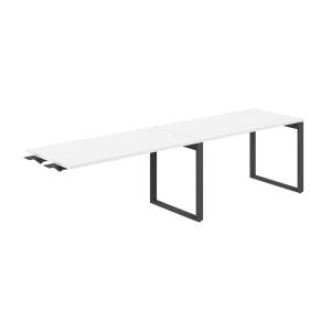 AG.195.WH.V.72.AN / Рабочая станция комбо s-b-s 2800х700х750 / профиль О-образный: 70х20 антрацит; столешница с вырезом; столешница: белый