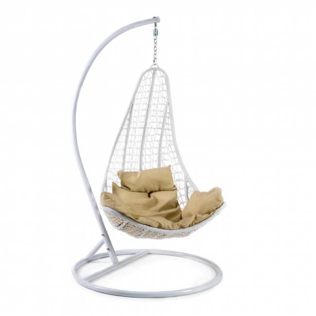 Кресло подвесное  SC-010 с подушкой, белое