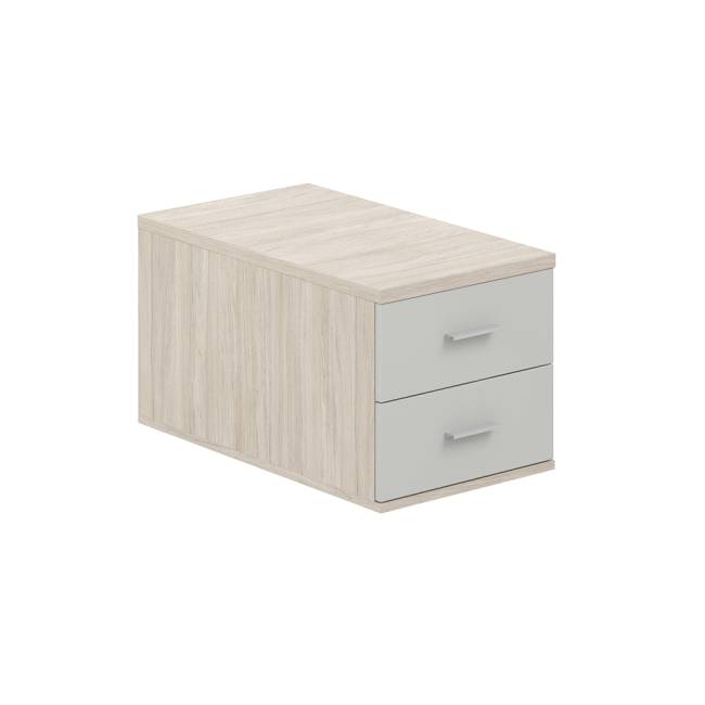 SG.537.OL.SH / Подвесная тумба с 2 ящ., 700,  400х518х342  / корпус: дуб светлый; фасады: серый бархат