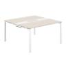 SG.282.OL.63.WH.WH / Стол переговорный комбинированный 1400х1438х750 МК60х30 / профиль: 60х30 белый; столешница: дуб светлый, вставка белая
