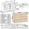 Широкий комод шесть ящиков Мори МК1200.6 цвет дуб сонома