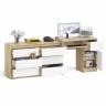 Компьютерный стол МС-1 с дверкой и ящиком справа и комодом на 1200 6 ящиков Мори цвет дуб сонома/белый