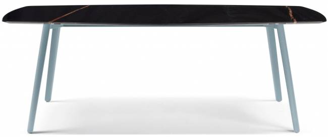 Стол мраморный Squid M голубой, черный мрамор Сахара Нуар 2090х1080х740 мм