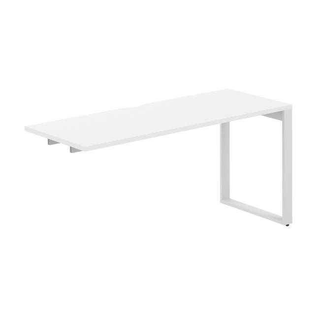 AG.183.WH.V.72.WH / Секция рабочей станции 1600х600х750 / профиль О-образный: 70х20 белый; столешница с вырезом; столешница: белый