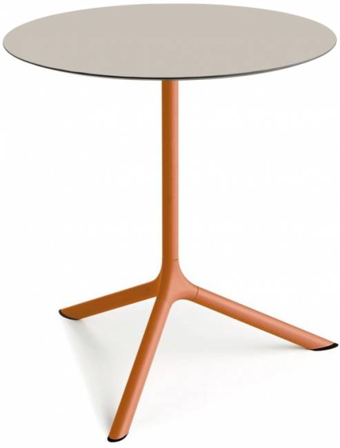 Стол ламинированный обеденный Tripe Maxi терракотовый, тортора Ø800х740 мм Стол ламинированный обеденный Tripe Maxi терракотовый, тортора Ø800х740 мм