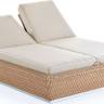 Лаунж-лежак плетеный Zoe бежевый люкс 1800х2000х510 мм